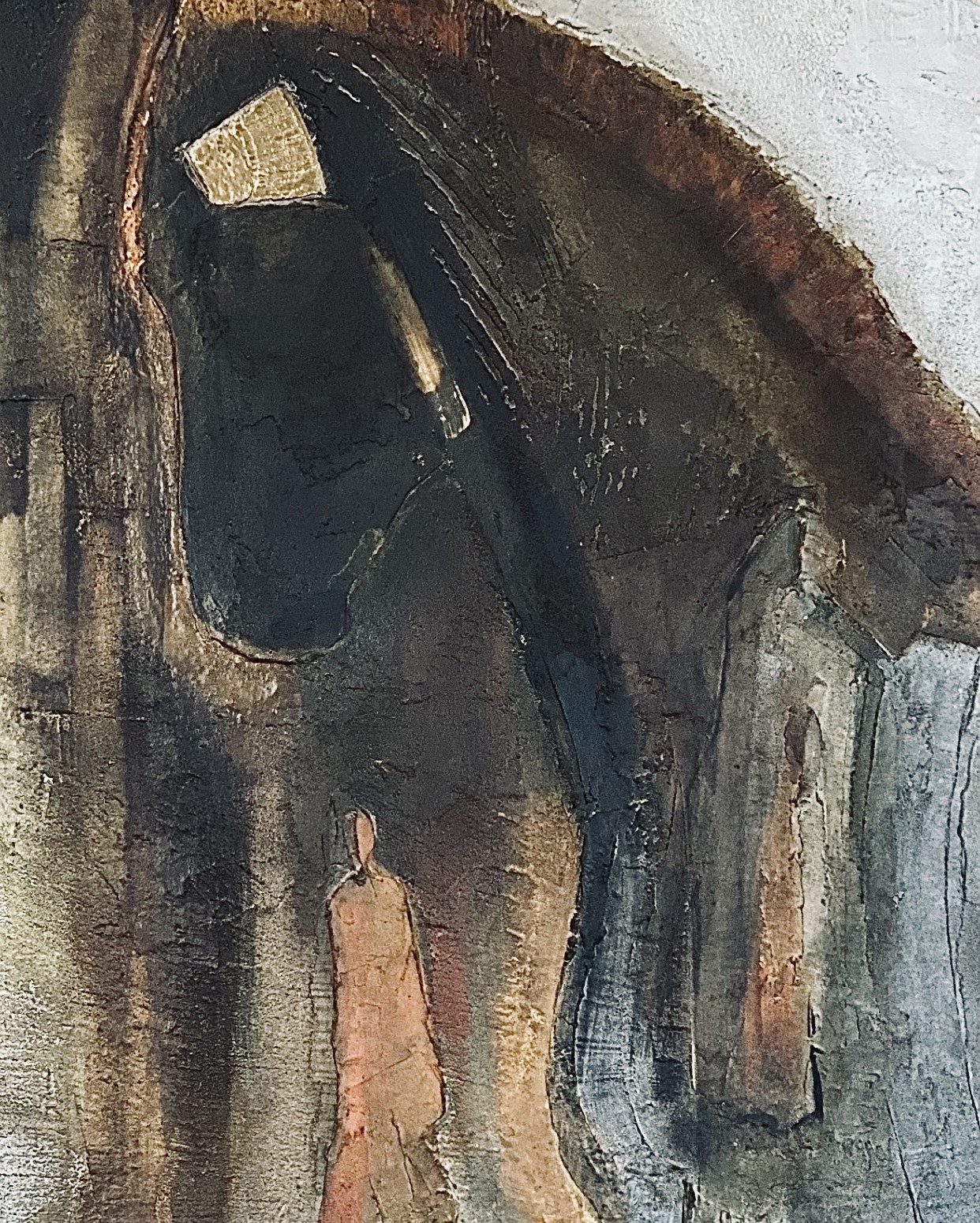 Tibor Andráši ml. “Dievča a kôň” maľba, kombinovaná technika na dreve 600 x 800mm